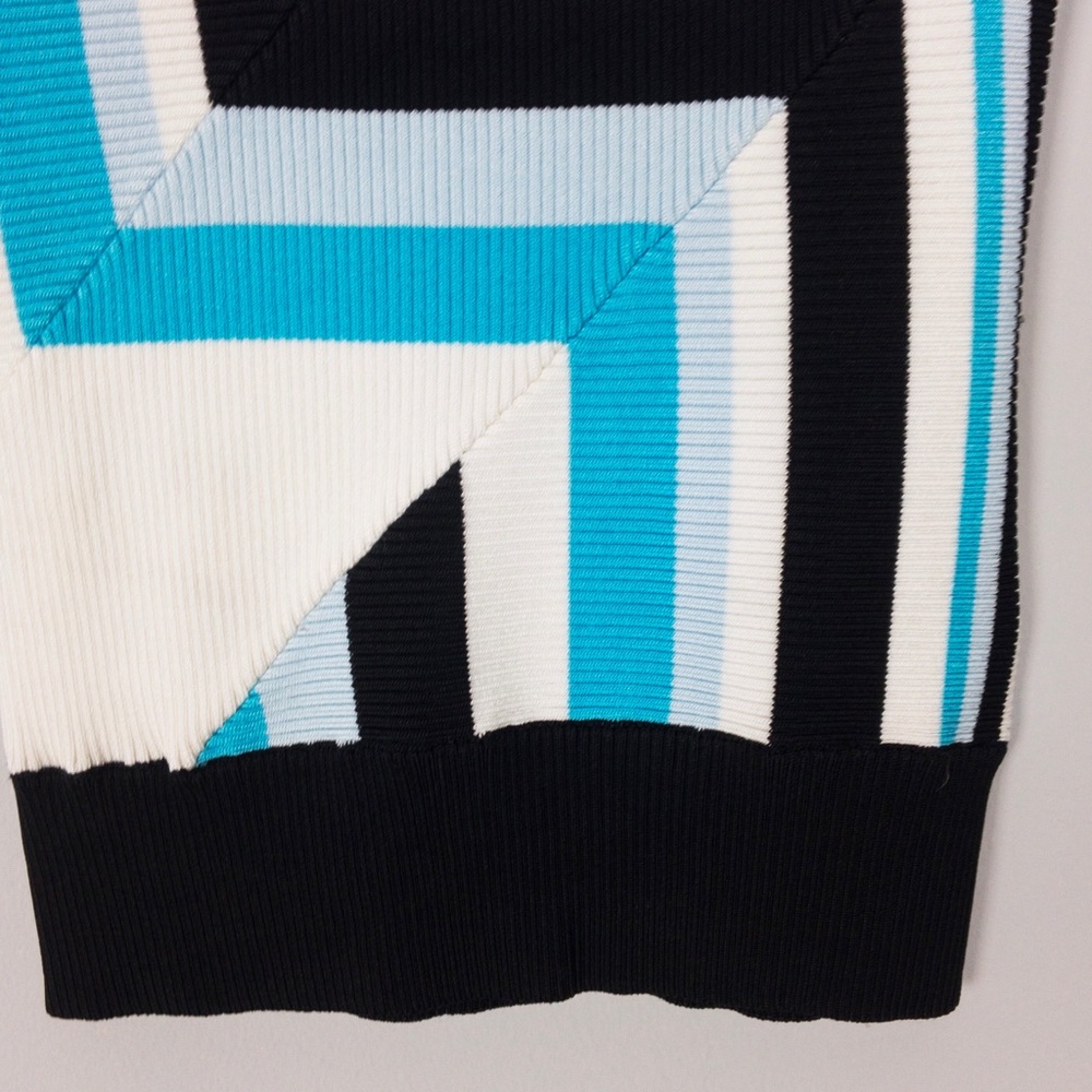 Bebe Off shoulder boat neck striped top blue B - Picture 5 of 8